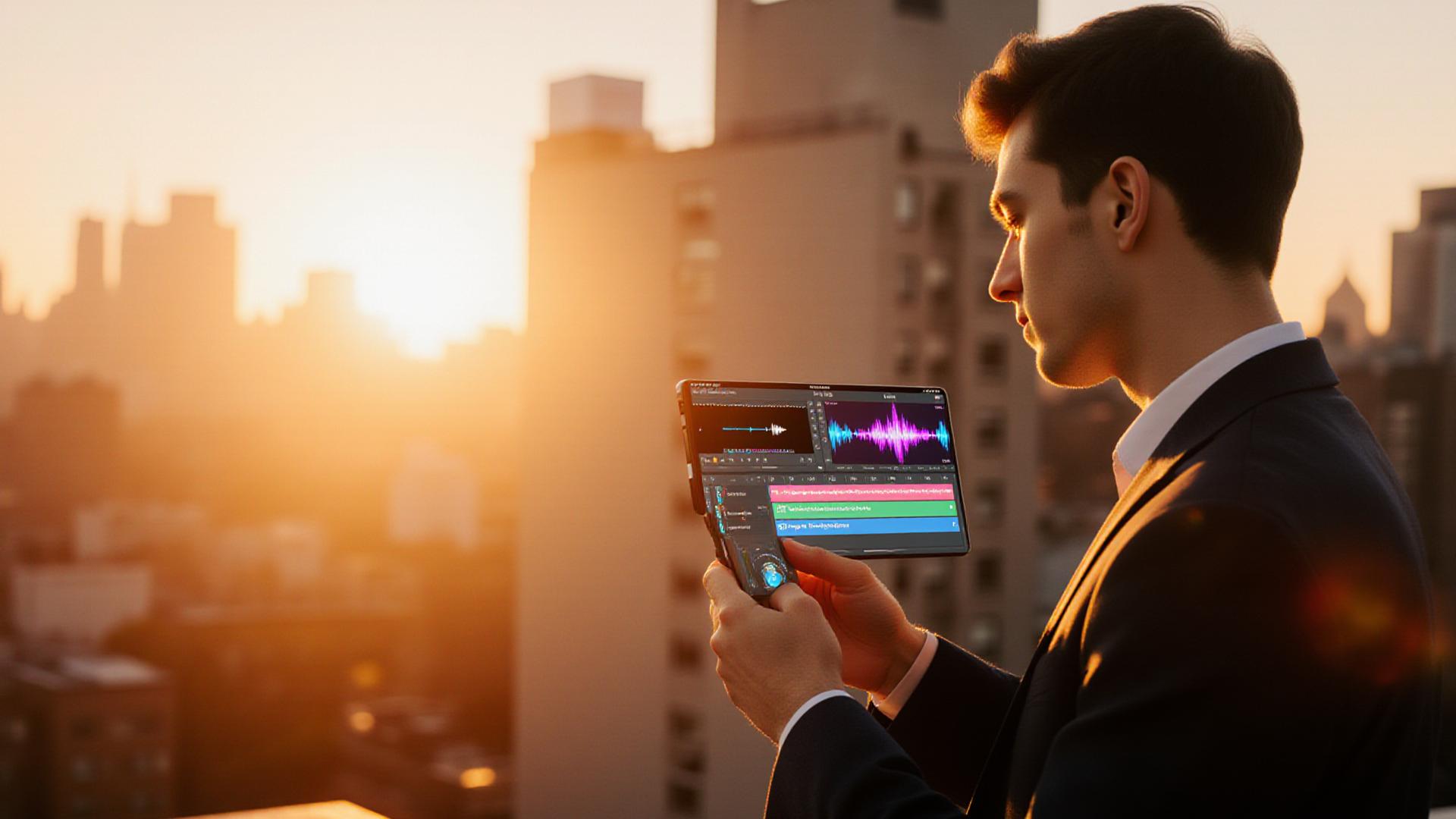Creator editing high-energy social media video