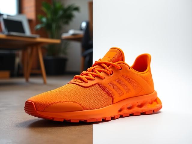 E-commerce product photo before and after AI editing