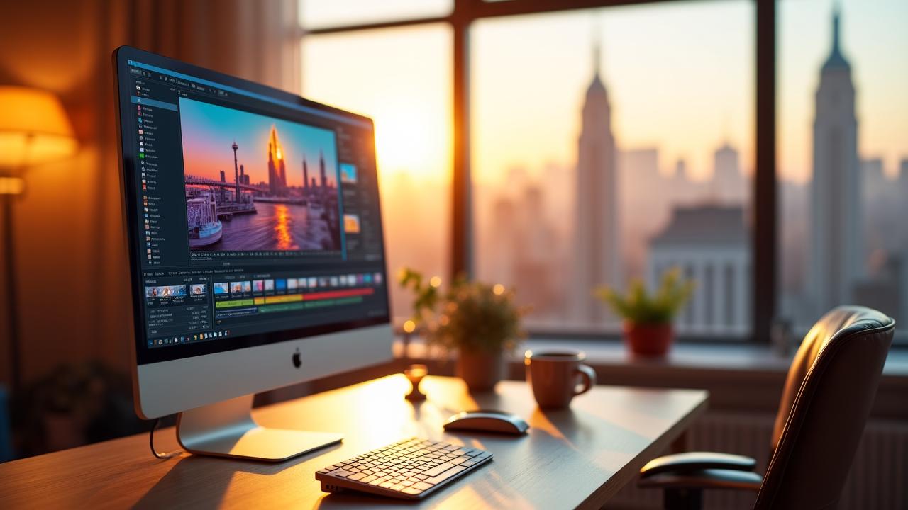 Creative studio space in New York with digital workspace setup