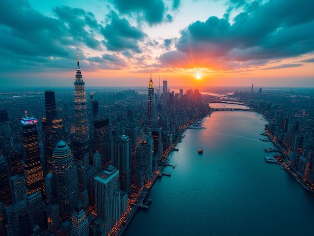 Stunning color-graded drone footage of NYC landscape