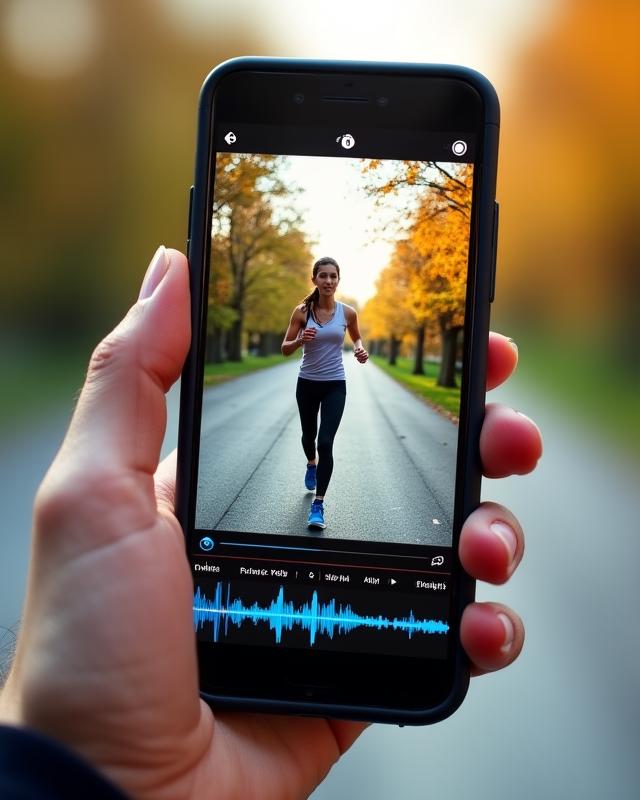 Smartphone interface showing AI Reel editor with auto-captions